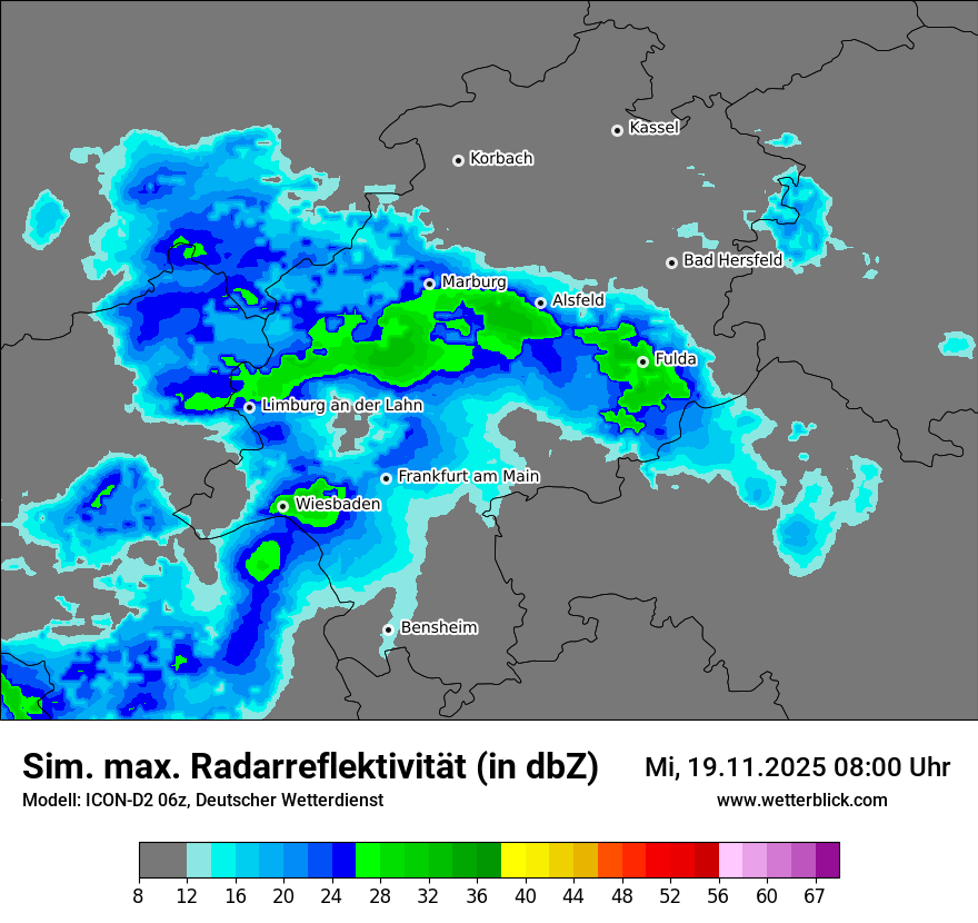 Modellkarten Simuliertes Radarbild