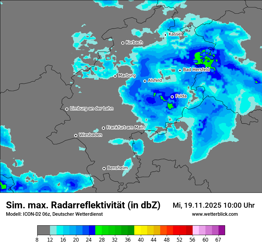 Modellkarten Simuliertes Radarbild