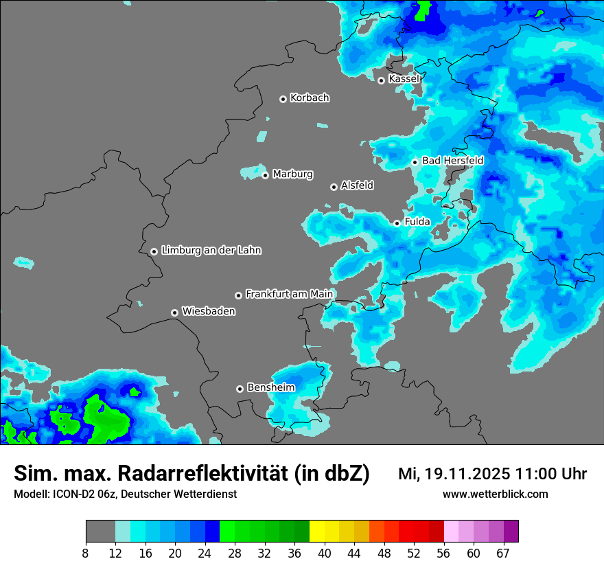 Modellkarten Simuliertes Radarbild