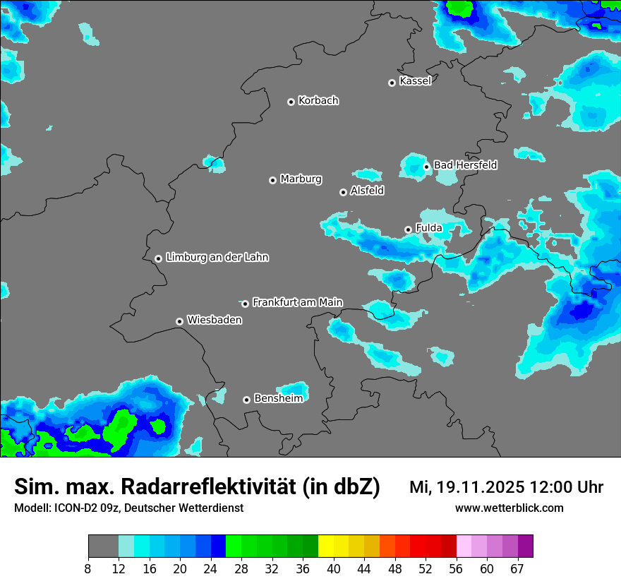 Modellkarten Simuliertes Radarbild