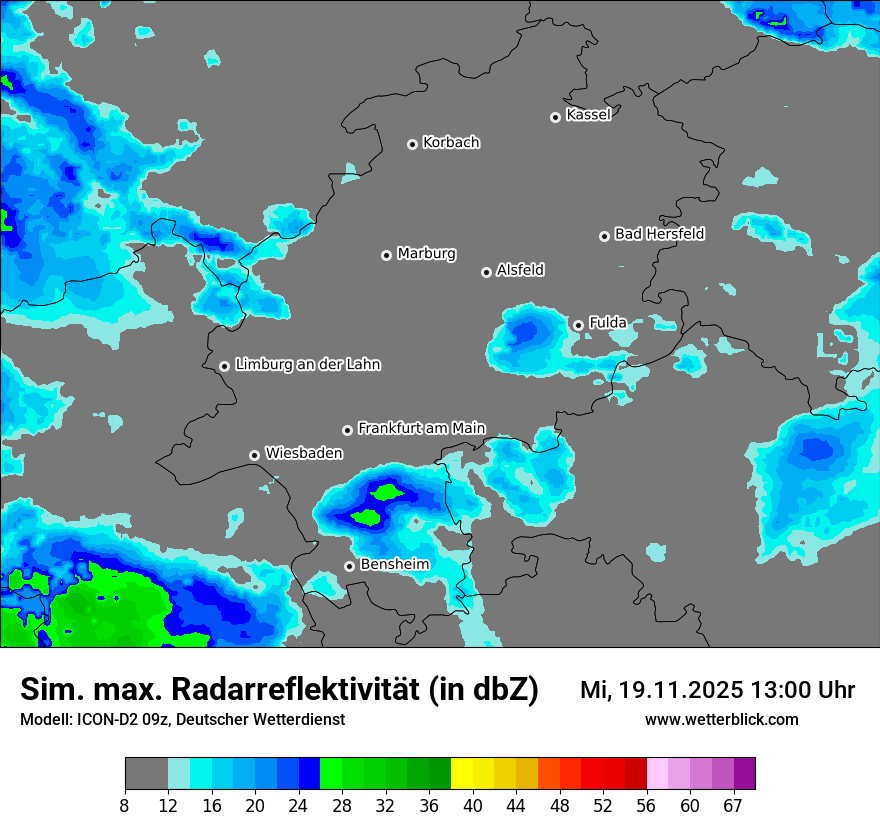 Modellkarten Simuliertes Radarbild