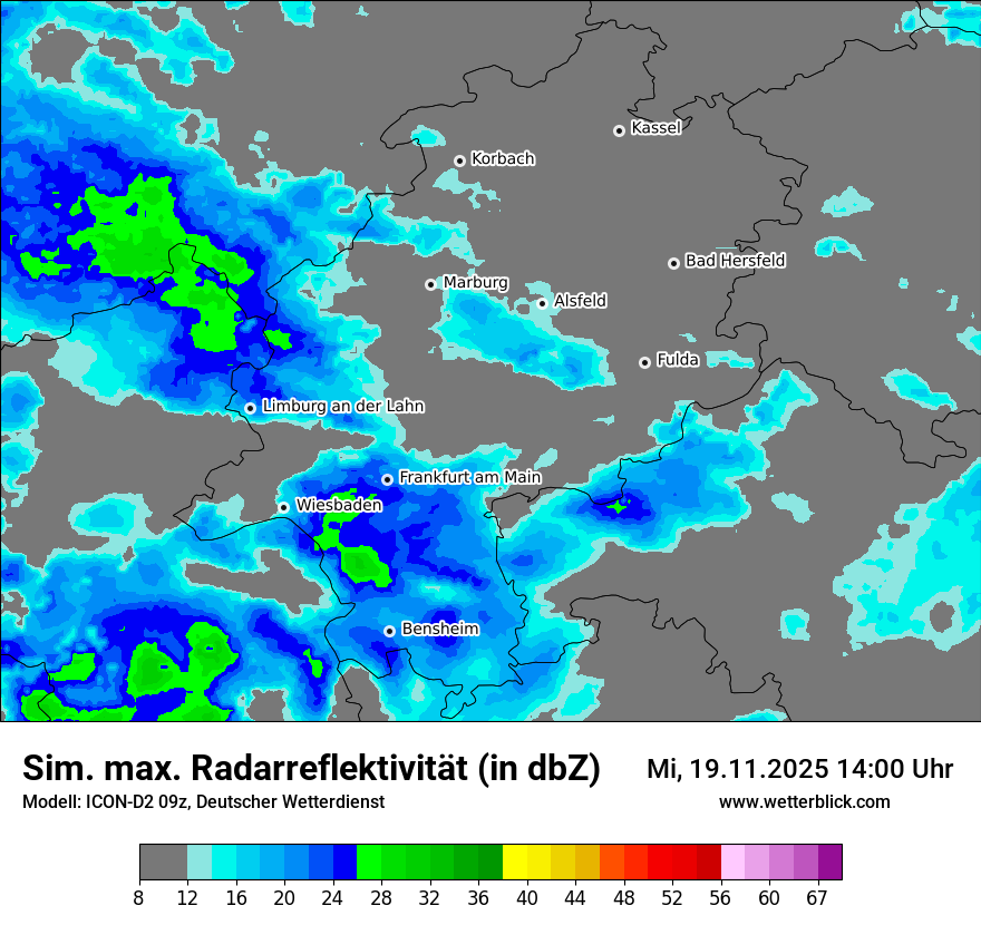Modellkarten Simuliertes Radarbild