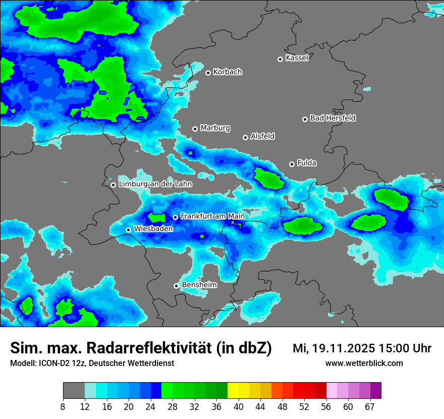 Modellkarten Simuliertes Radarbild