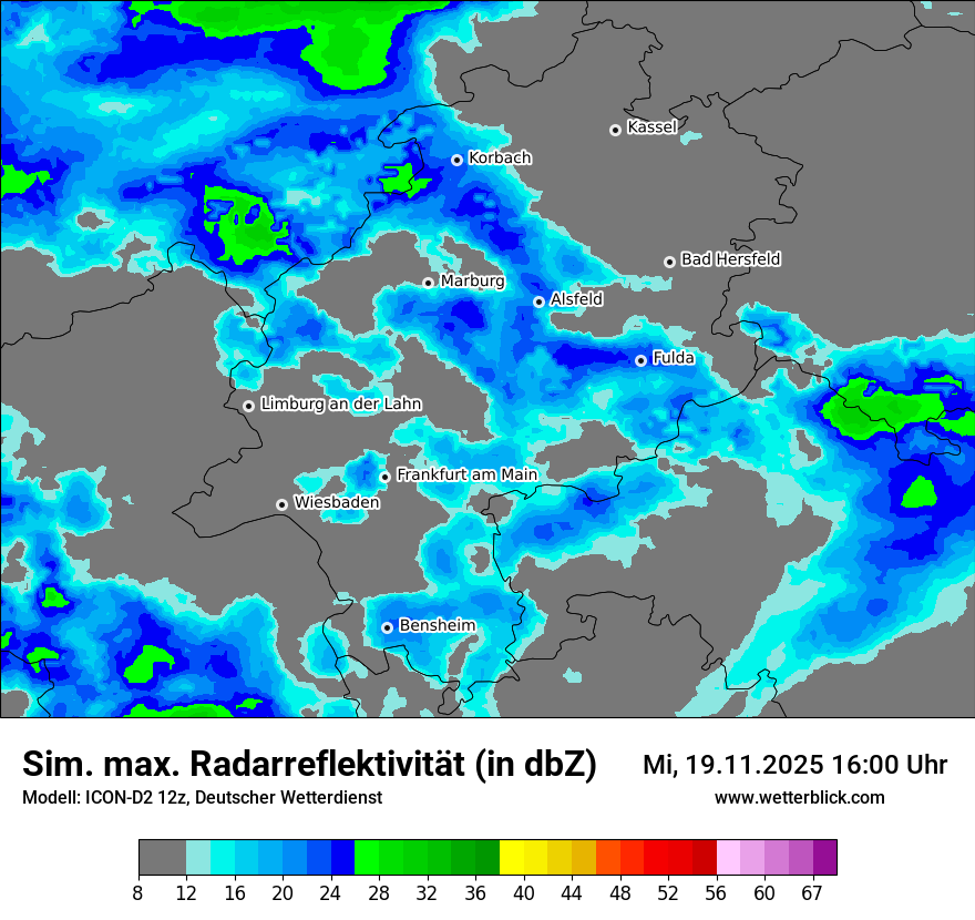 Modellkarten Simuliertes Radarbild