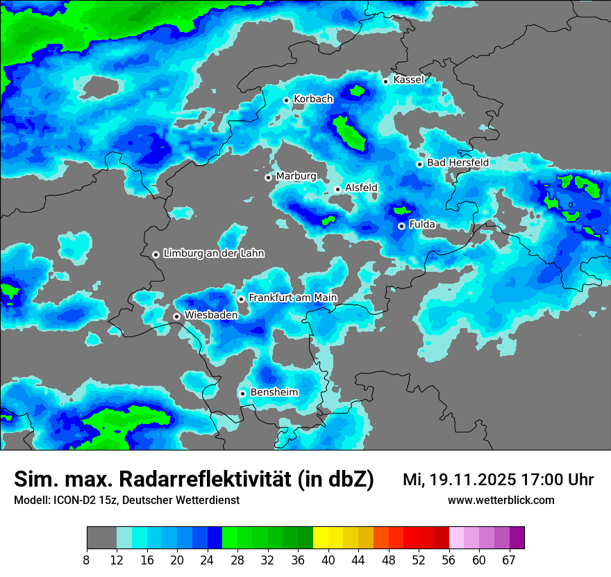 Modellkarten Simuliertes Radarbild