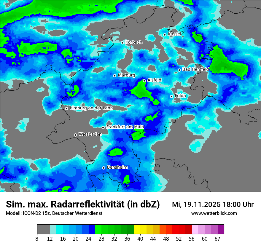 Modellkarten Simuliertes Radarbild