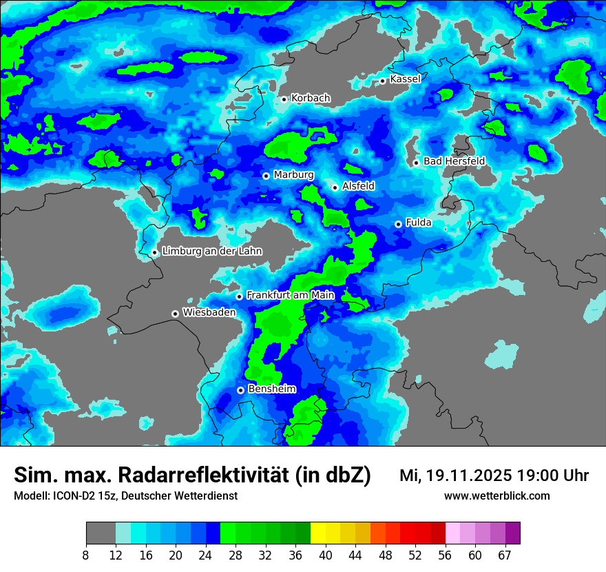 Modellkarten Simuliertes Radarbild
