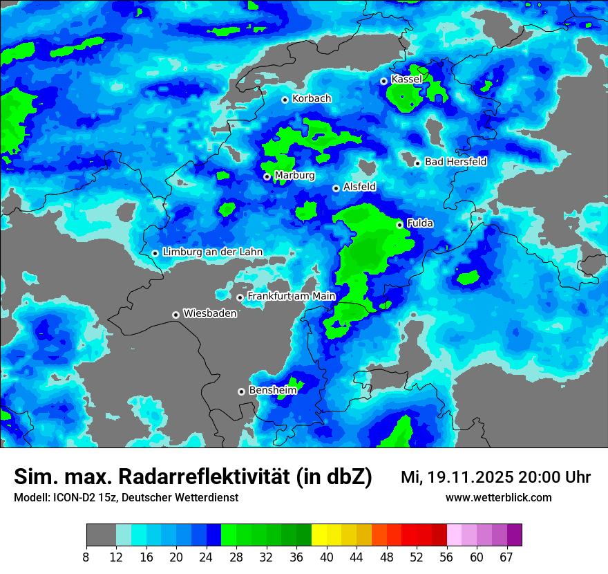 Modellkarten Simuliertes Radarbild