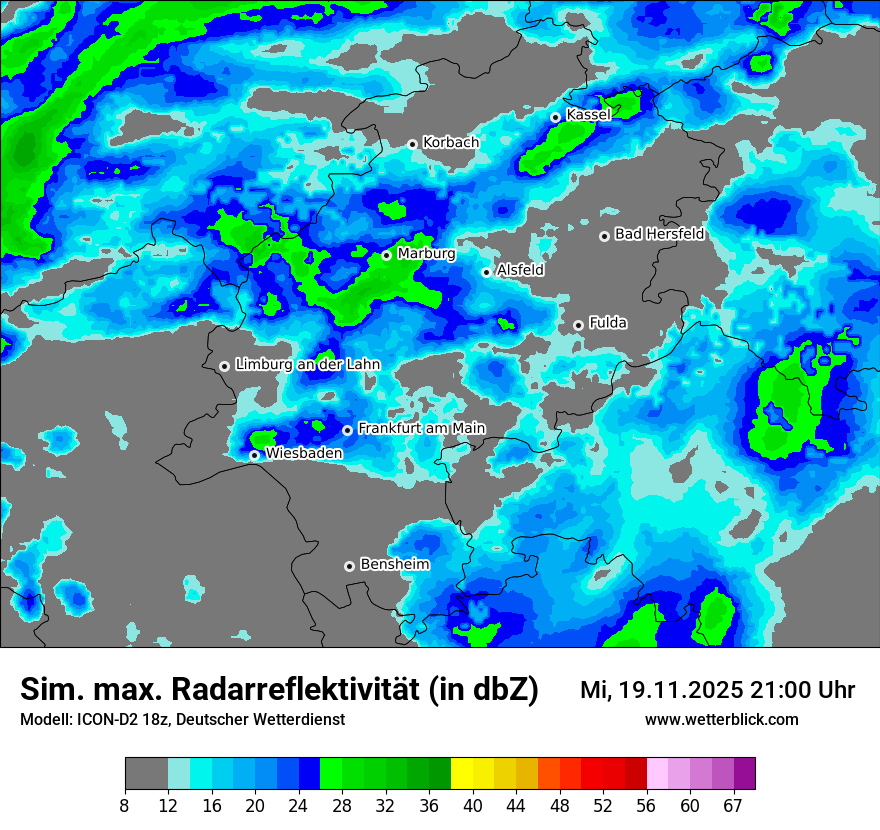 Modellkarten Simuliertes Radarbild