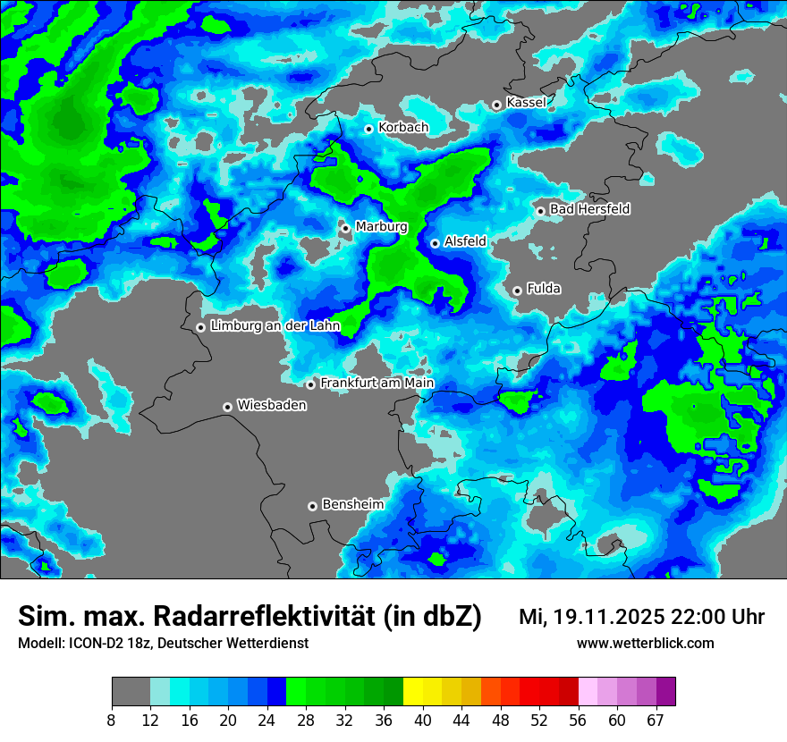 Modellkarten Simuliertes Radarbild