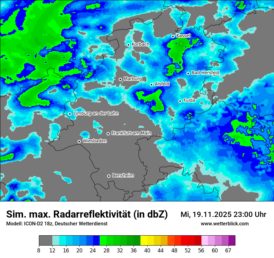 Modellkarten Simuliertes Radarbild