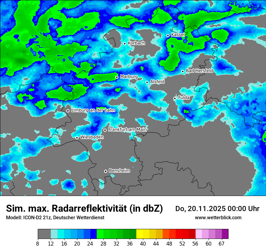 Modellkarten Simuliertes Radarbild