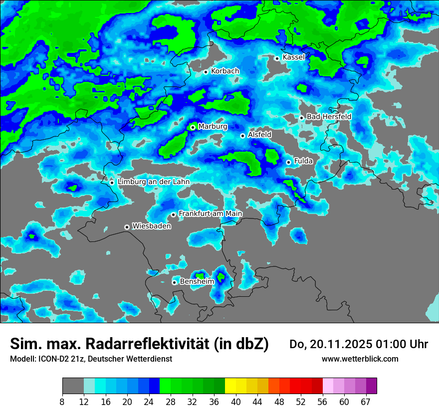 Modellkarten Simuliertes Radarbild