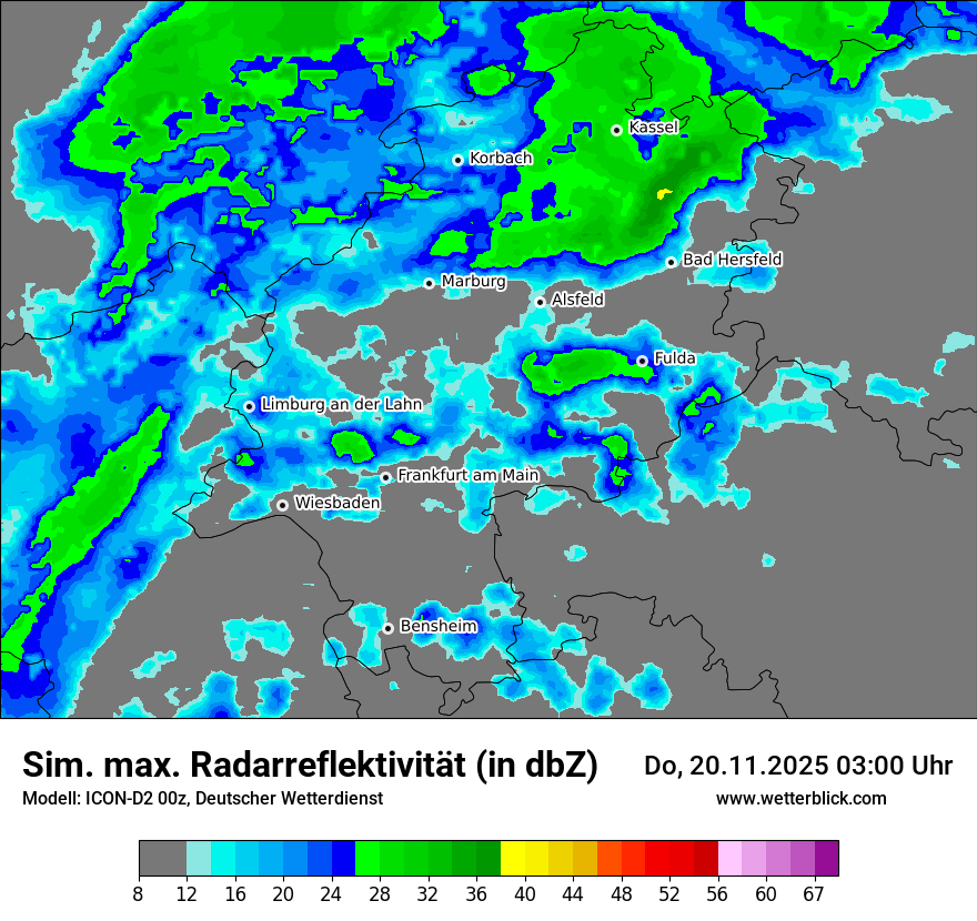 Modellkarten Simuliertes Radarbild