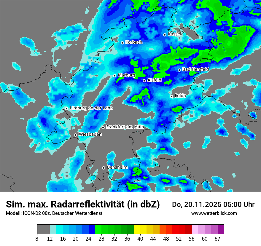 Modellkarten Simuliertes Radarbild