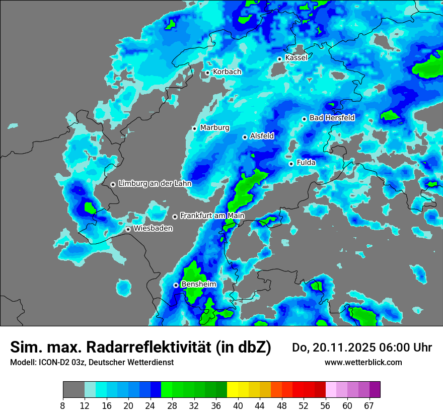 Modellkarten Simuliertes Radarbild