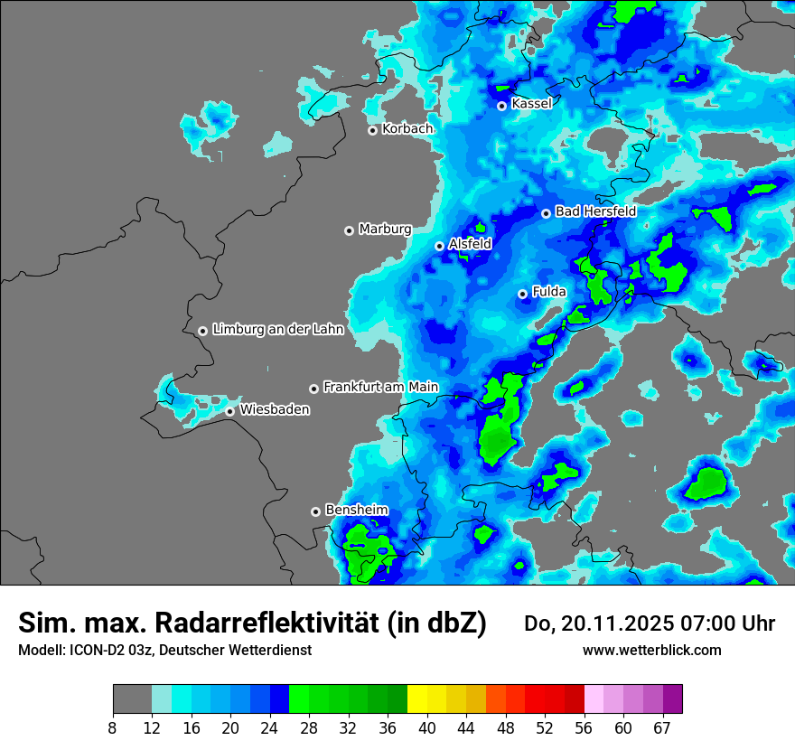 Modellkarten Simuliertes Radarbild