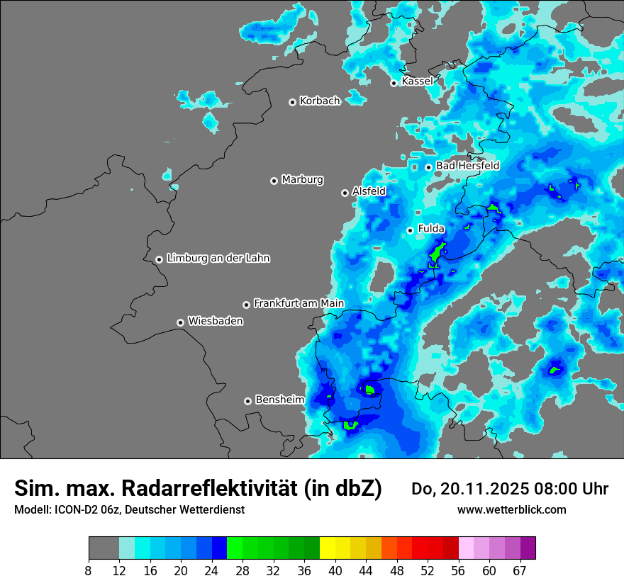 Modellkarten Simuliertes Radarbild