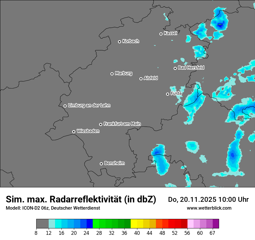 Modellkarten Simuliertes Radarbild
