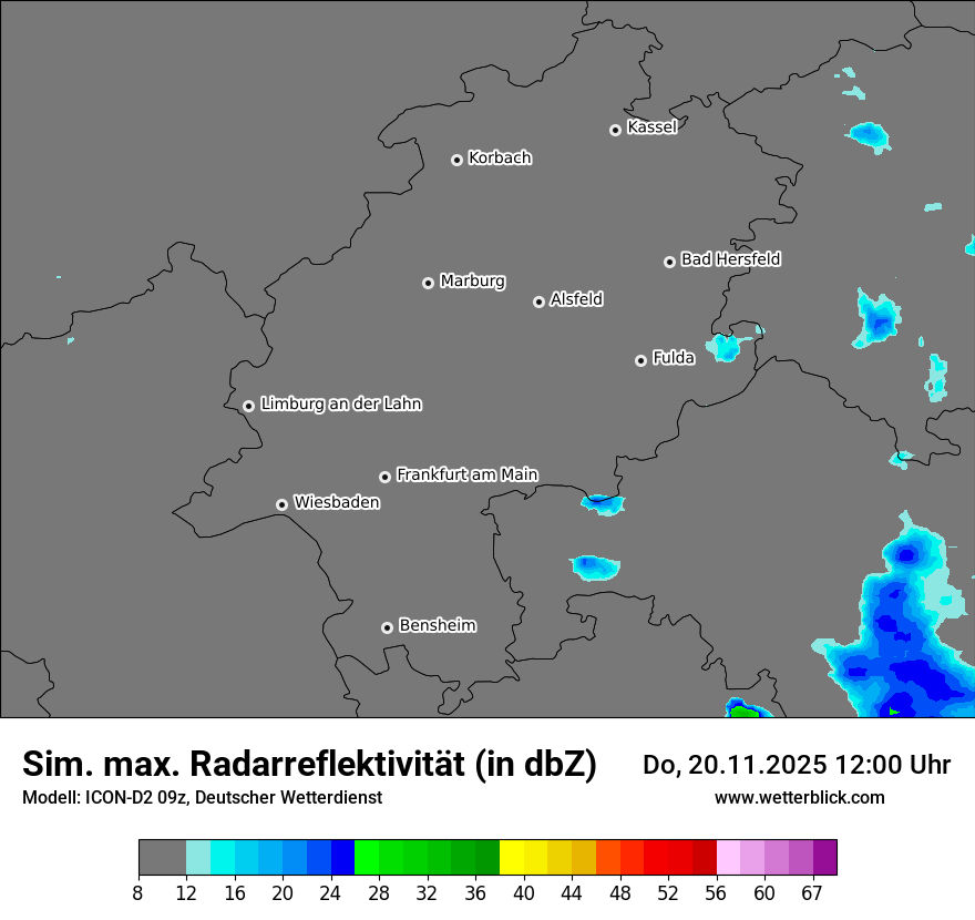 Modellkarten Simuliertes Radarbild