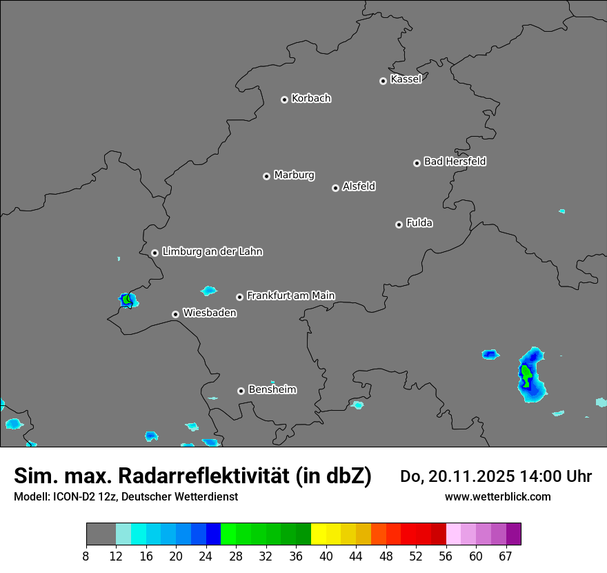 Modellkarten Simuliertes Radarbild