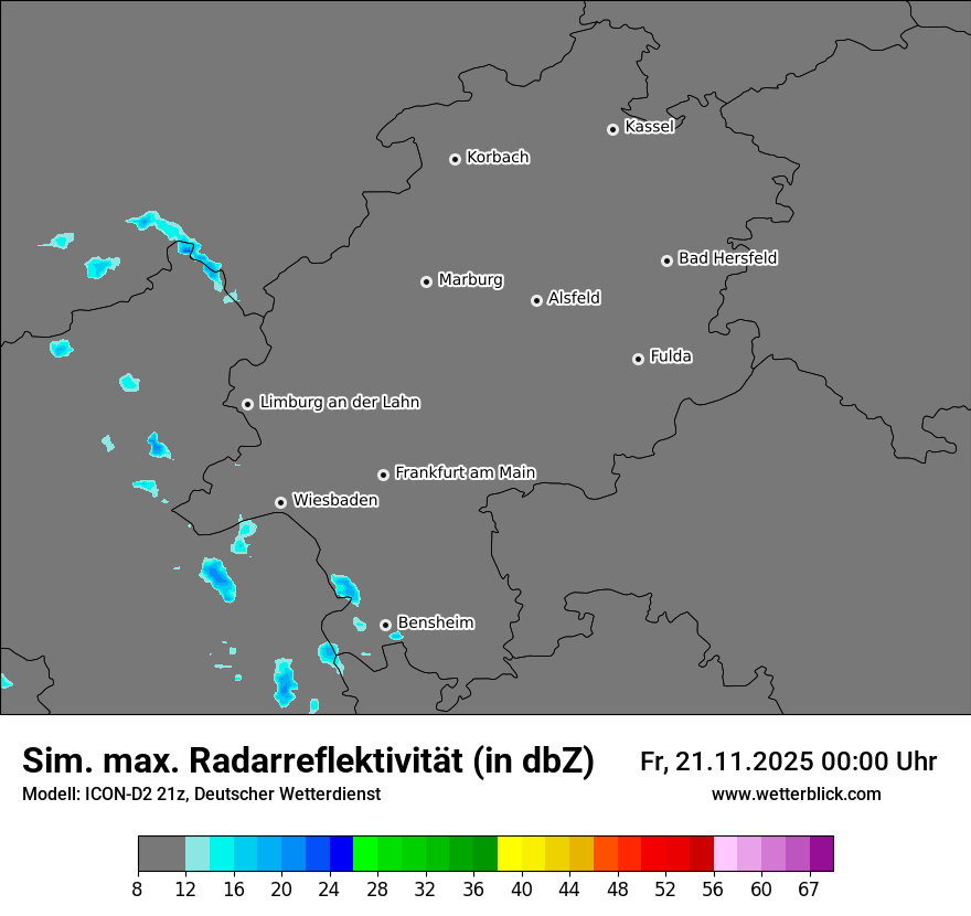 Modellkarten Simuliertes Radarbild