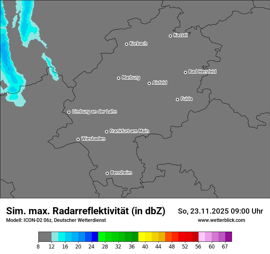 Modellkarten Simuliertes Radarbild