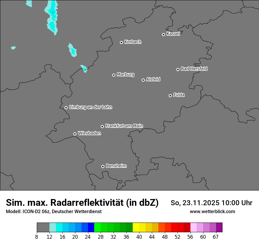 Modellkarten Simuliertes Radarbild