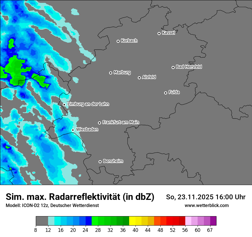 Modellkarten Simuliertes Radarbild