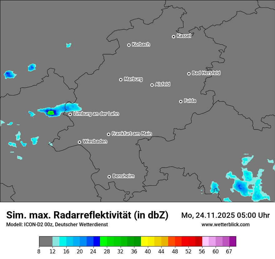 Modellkarten Simuliertes Radarbild
