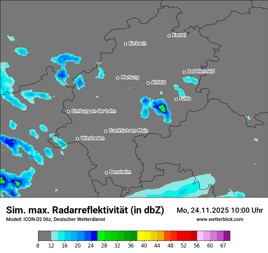 Modellkarten Simuliertes Radarbild