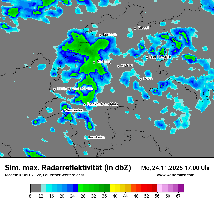 Modellkarten Simuliertes Radarbild