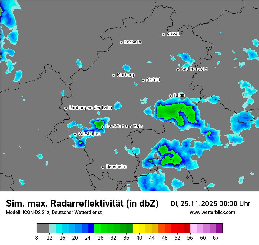 Modellkarten Simuliertes Radarbild