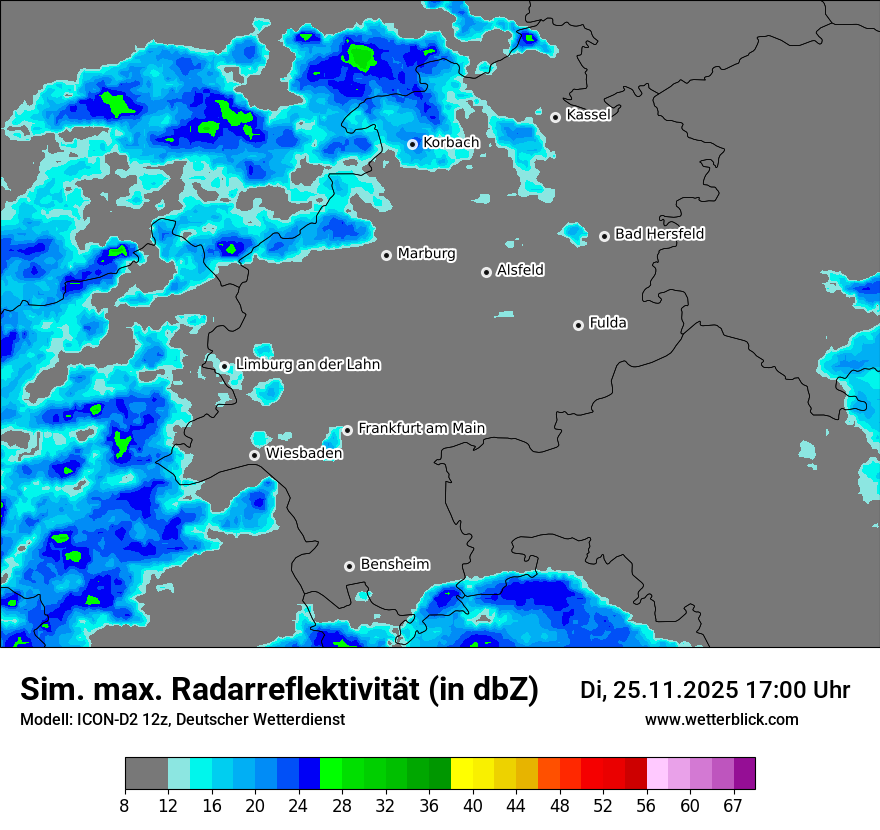 Modellkarten Simuliertes Radarbild