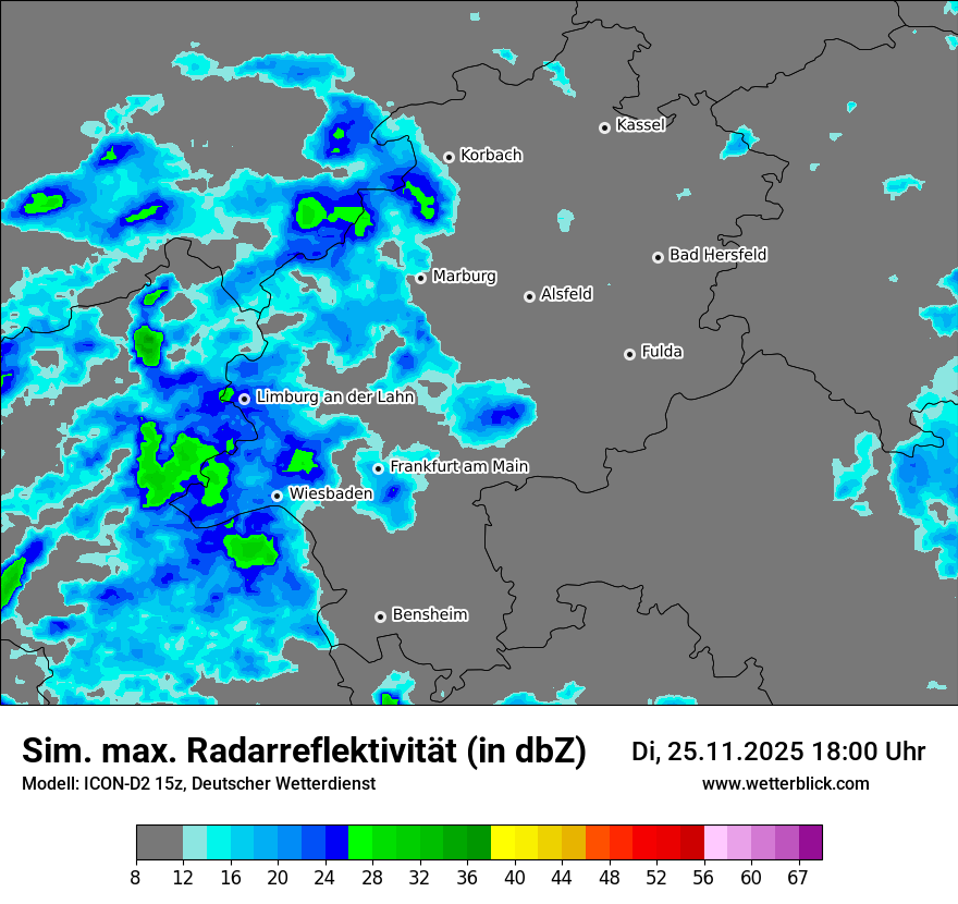 Modellkarten Simuliertes Radarbild