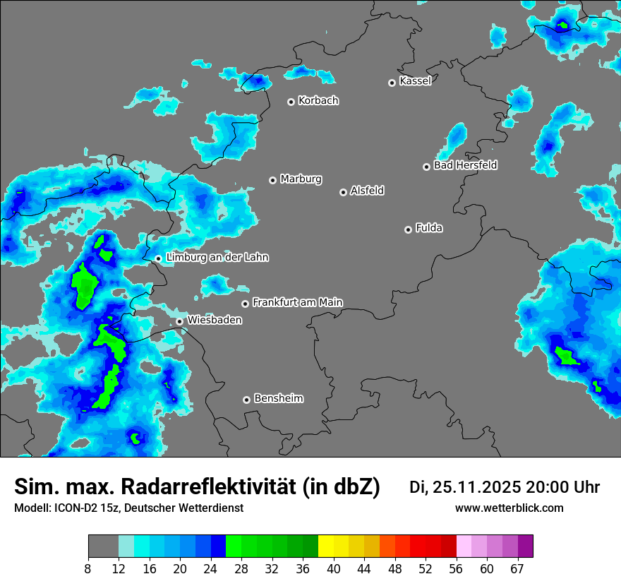 Modellkarten Simuliertes Radarbild