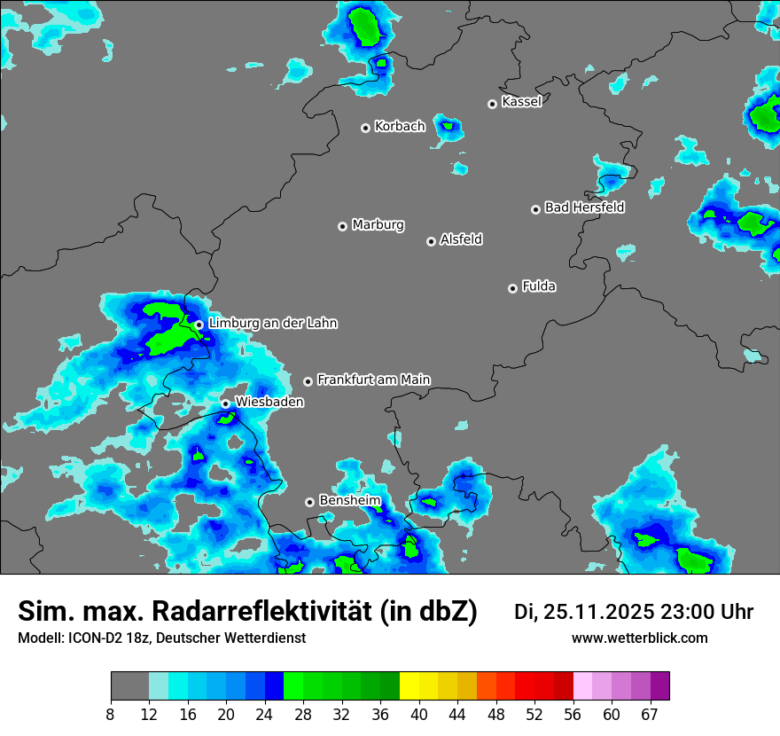 Modellkarten Simuliertes Radarbild