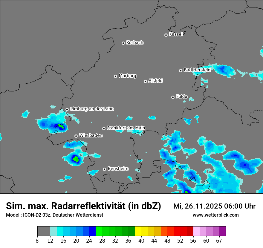 Modellkarten Simuliertes Radarbild