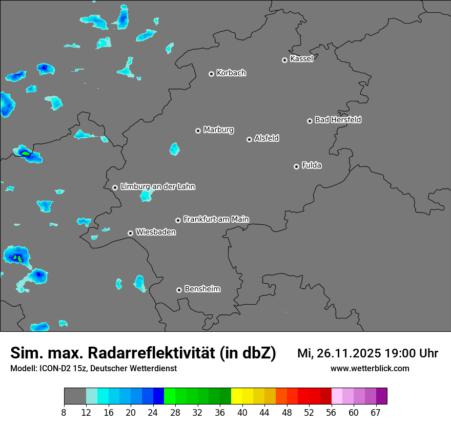 Modellkarten Simuliertes Radarbild