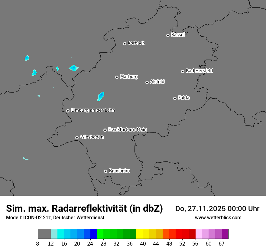 Modellkarten Simuliertes Radarbild