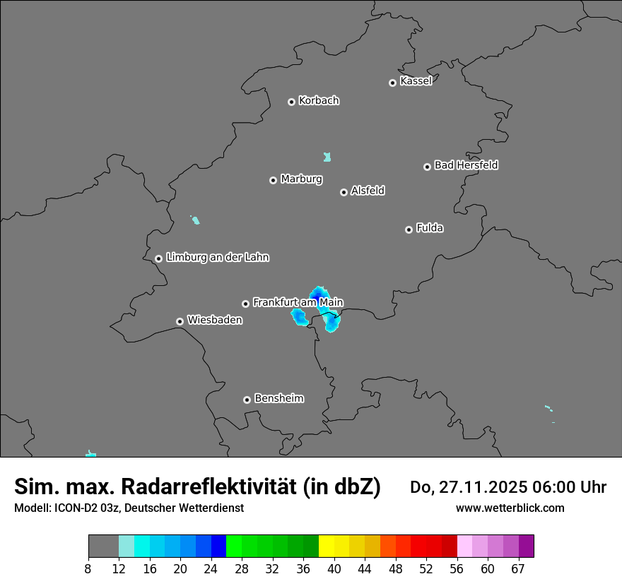 Modellkarten Simuliertes Radarbild