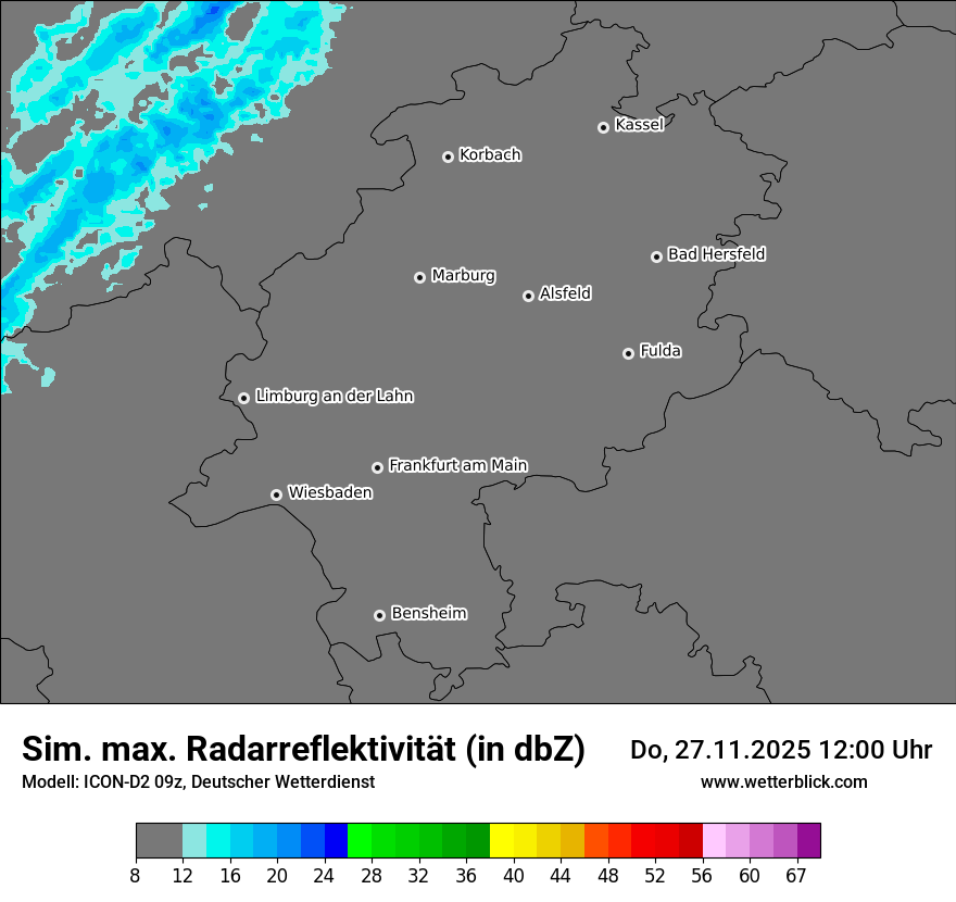 Modellkarten Simuliertes Radarbild