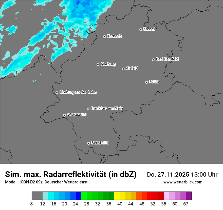 Modellkarten Simuliertes Radarbild