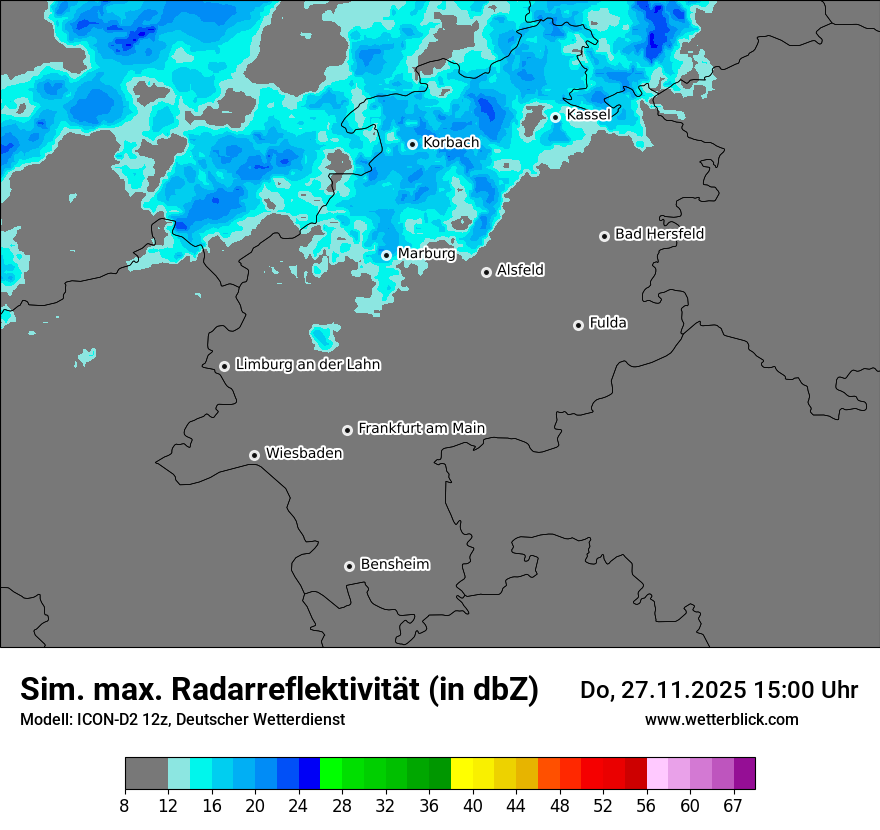 Modellkarten Simuliertes Radarbild