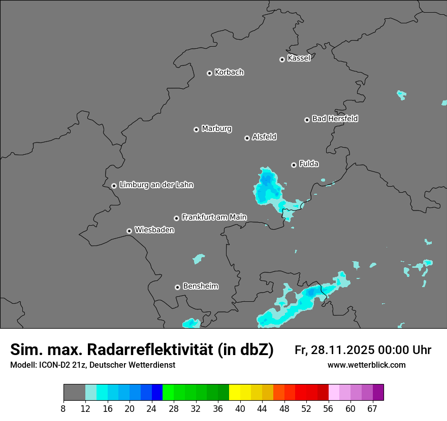 Modellkarten Simuliertes Radarbild