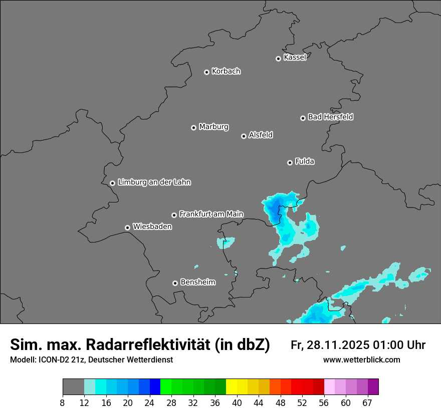 Modellkarten Simuliertes Radarbild