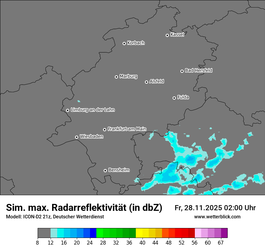 Modellkarten Simuliertes Radarbild