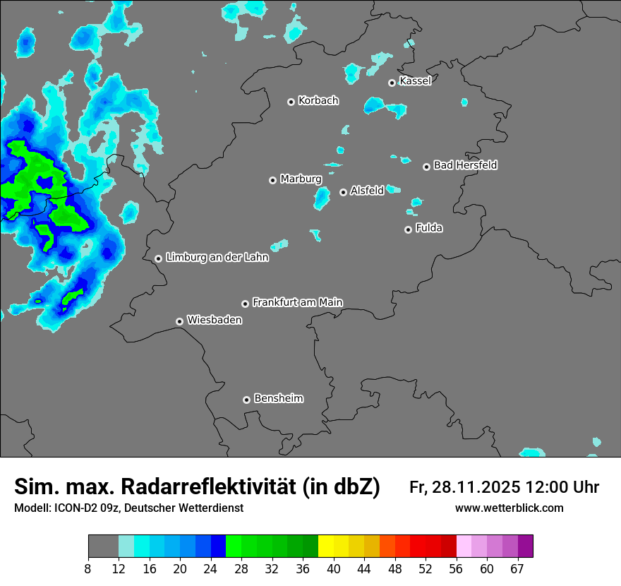 Modellkarten Simuliertes Radarbild