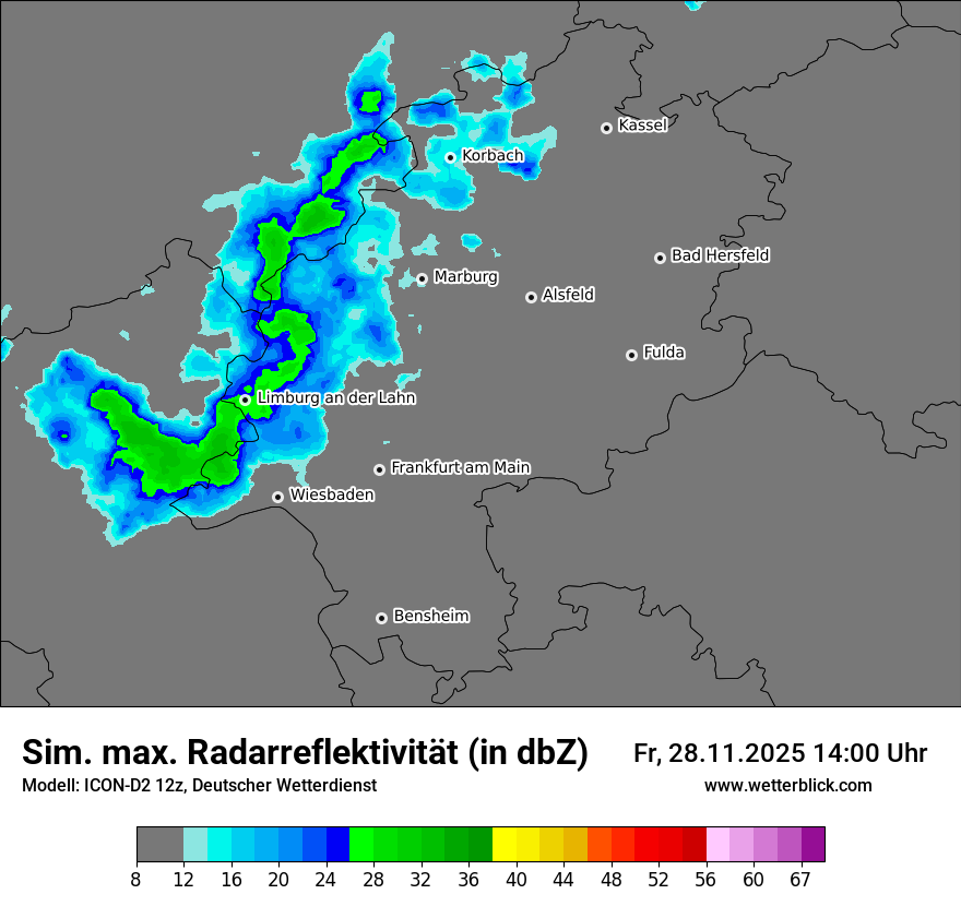 Modellkarten Simuliertes Radarbild
