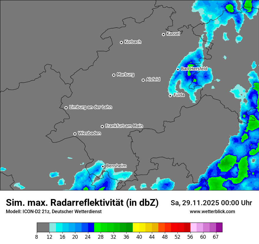 Modellkarten Simuliertes Radarbild